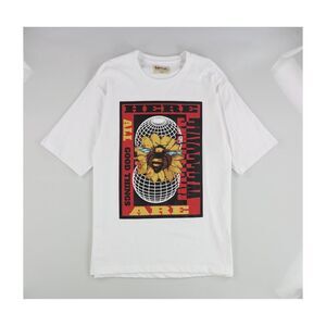 AGtawh Mens Bee Welcome Graphic T-Shirt, White, NWT